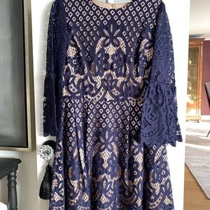 Eliza J Navy Lace Dress